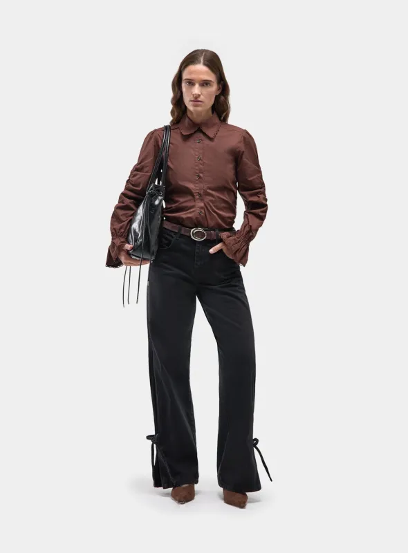 JADA BLACK DENIM RELAXED JEANS sold by LAAGAM