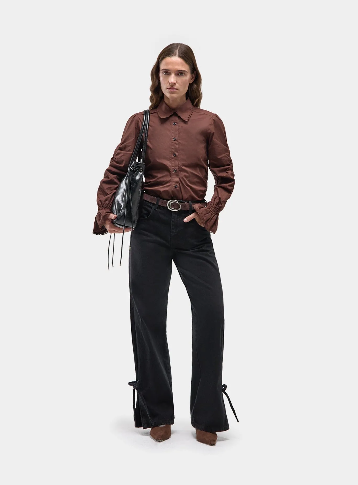 JADA BLACK DENIM RELAXED JEANS sold by LAAGAM