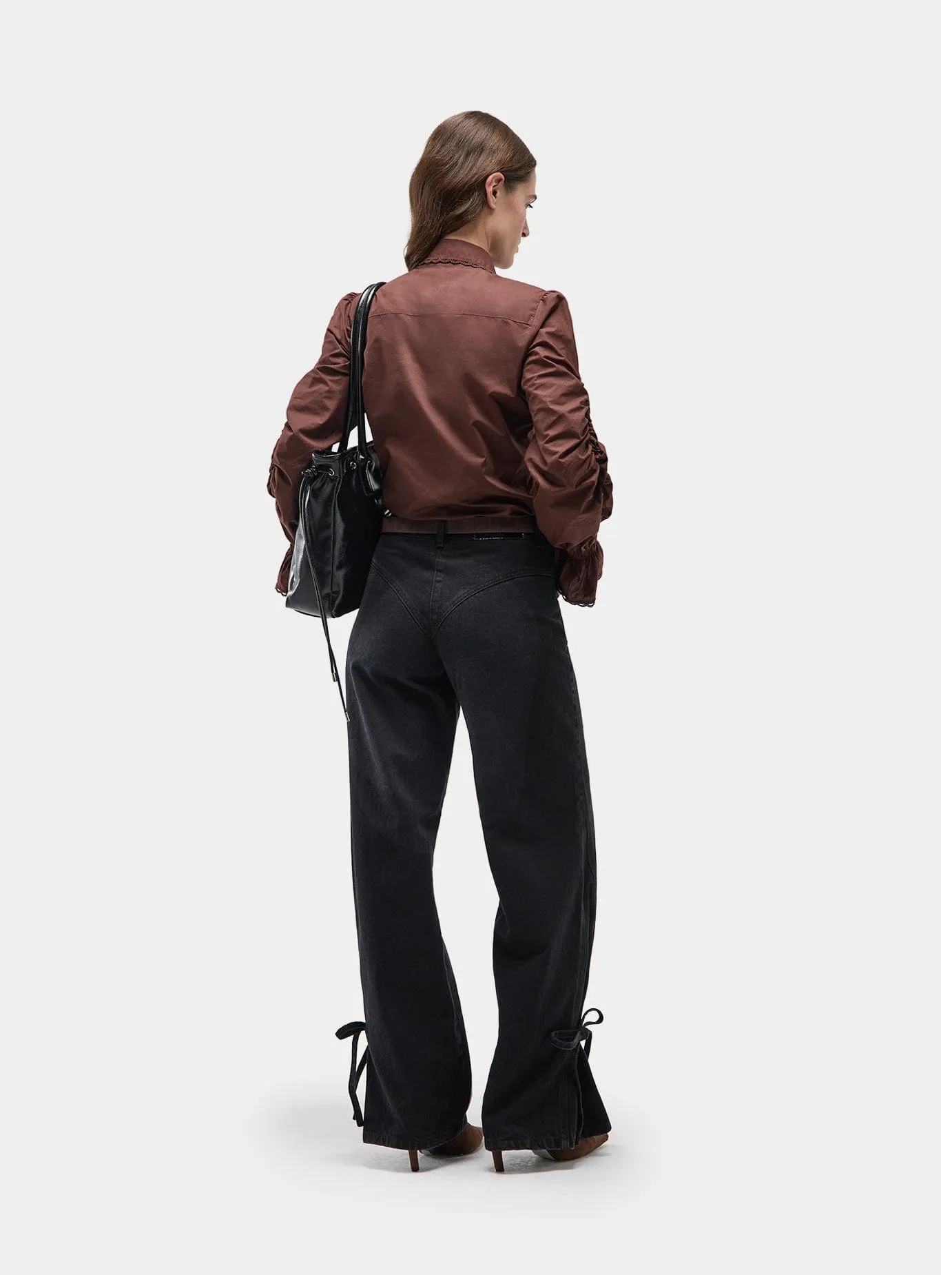 JADA BLACK DENIM RELAXED JEANS sold by LAAGAM product image thumbnail 2