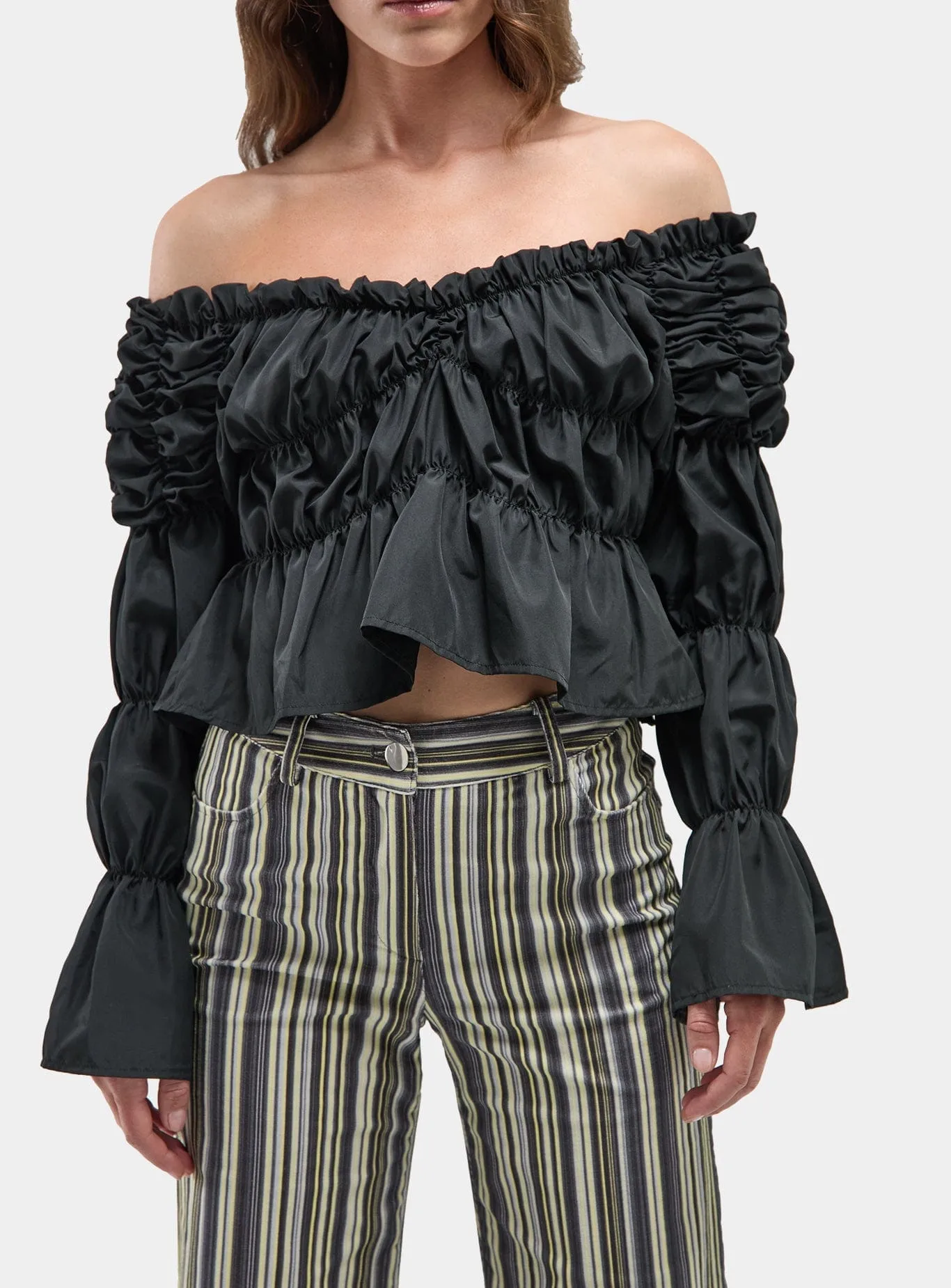 HOLLY CORDUROY GREY STRIPED PANTS sold by LAAGAM product image thumbnail 3