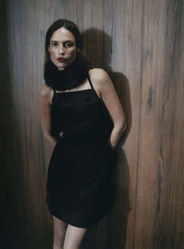 CALINA BLACK SHORT DRESS sold by LAAGAM