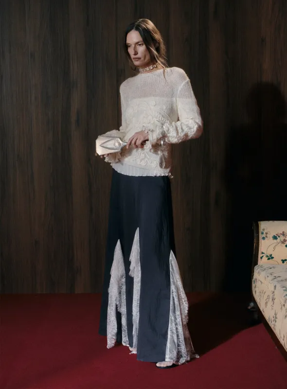 COLETTE ANTHRACITE LONG SKIRT sold by LAAGAM