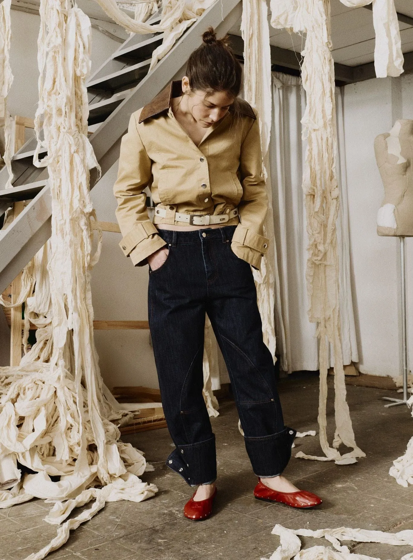 PLIÉ RED STUDS BALLERINA sold by LAAGAM product image thumbnail 2