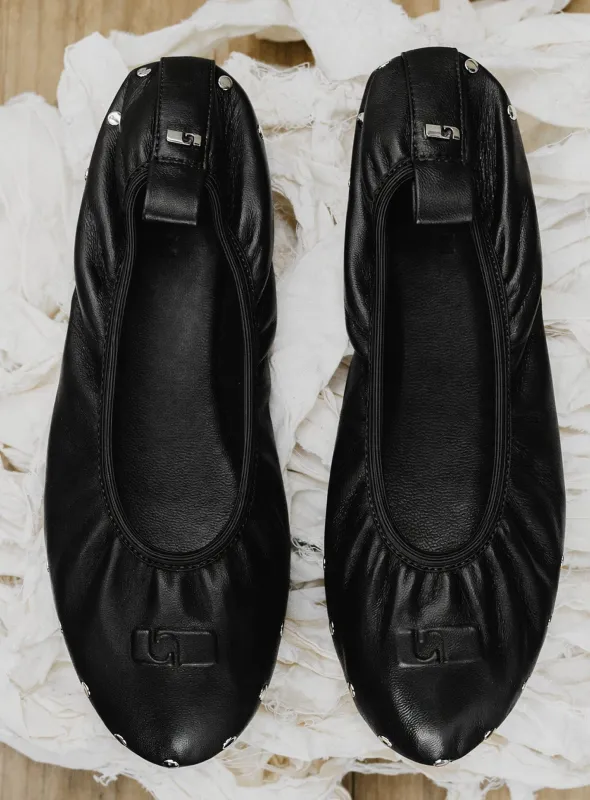 PLIÉ BLACK STUDS BALLERINA sold by LAAGAM