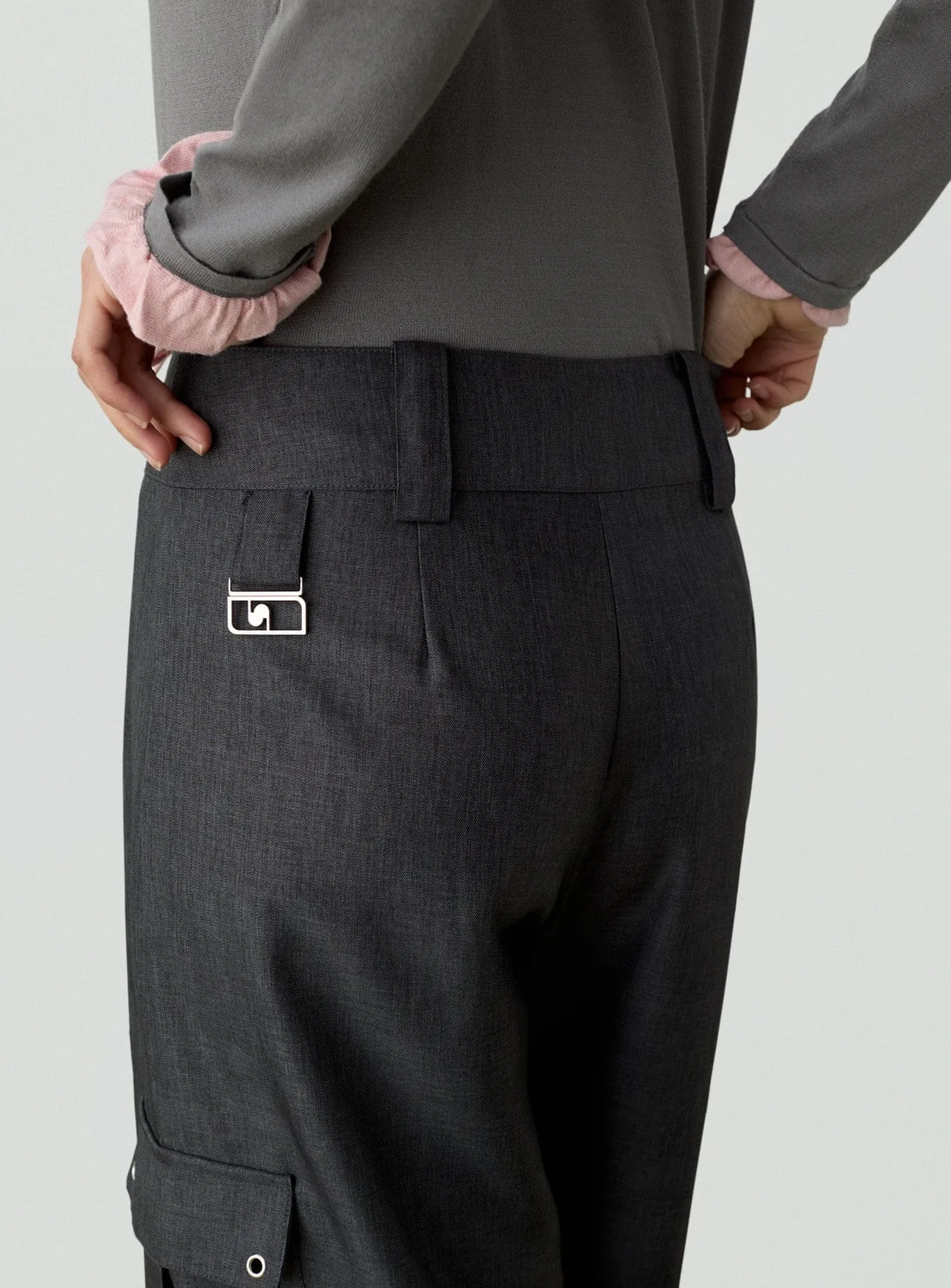 TIRSA GREY CARGO PANTS sold by LAAGAM product image thumbnail 3