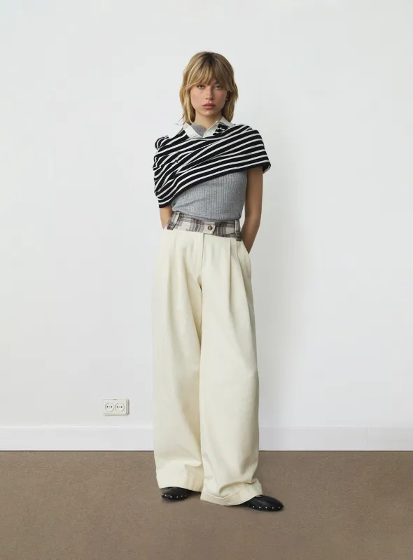 SMITH ECRU SERGE PANTS sold by LAAGAM