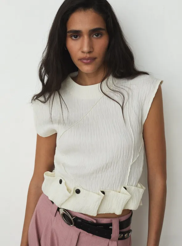 ZANIA ECRU TOP made by LAAGAM