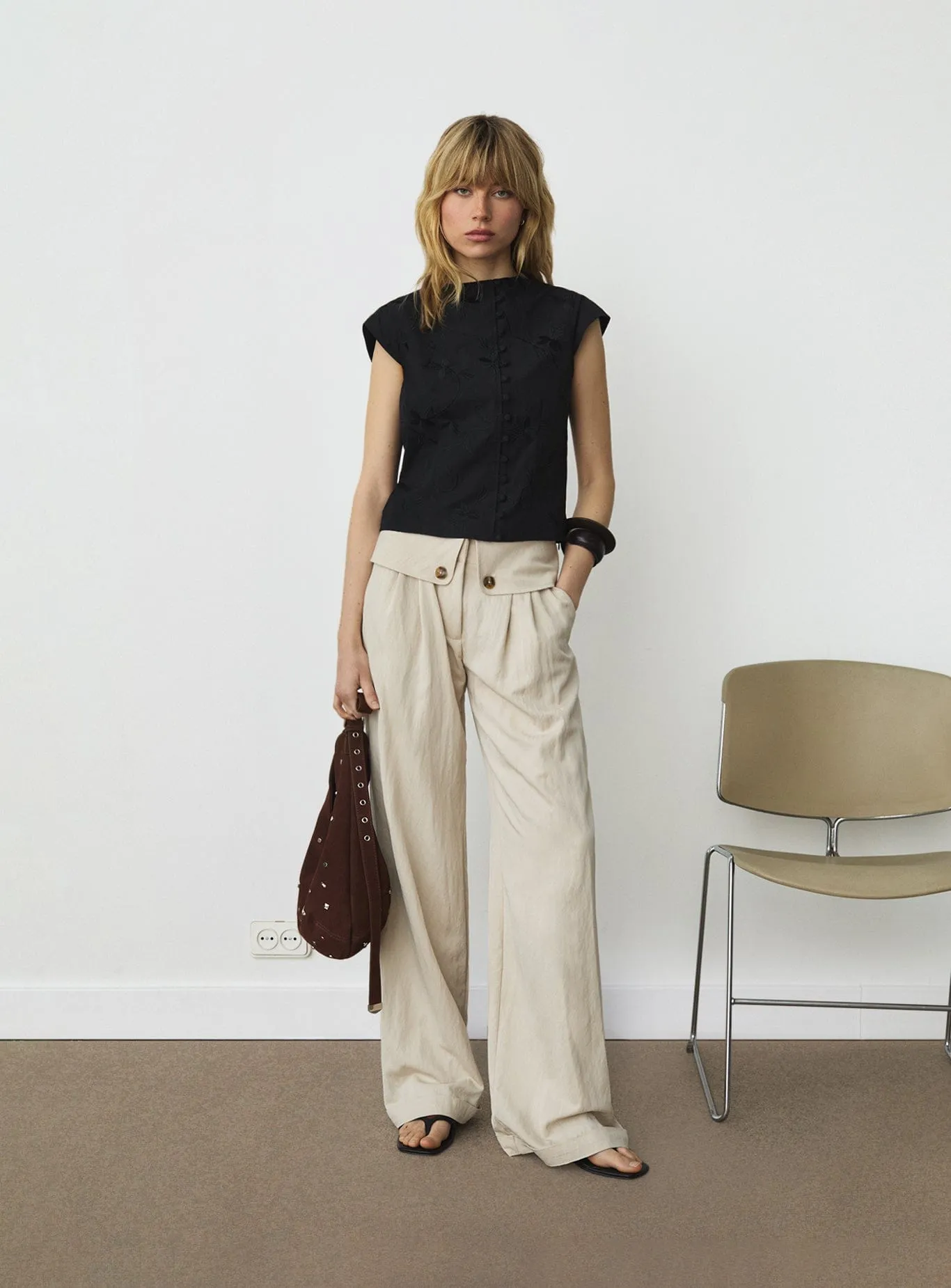 MELANI BLACK ASYMMETRIC BLOUSE sold by LAAGAM product image thumbnail 3