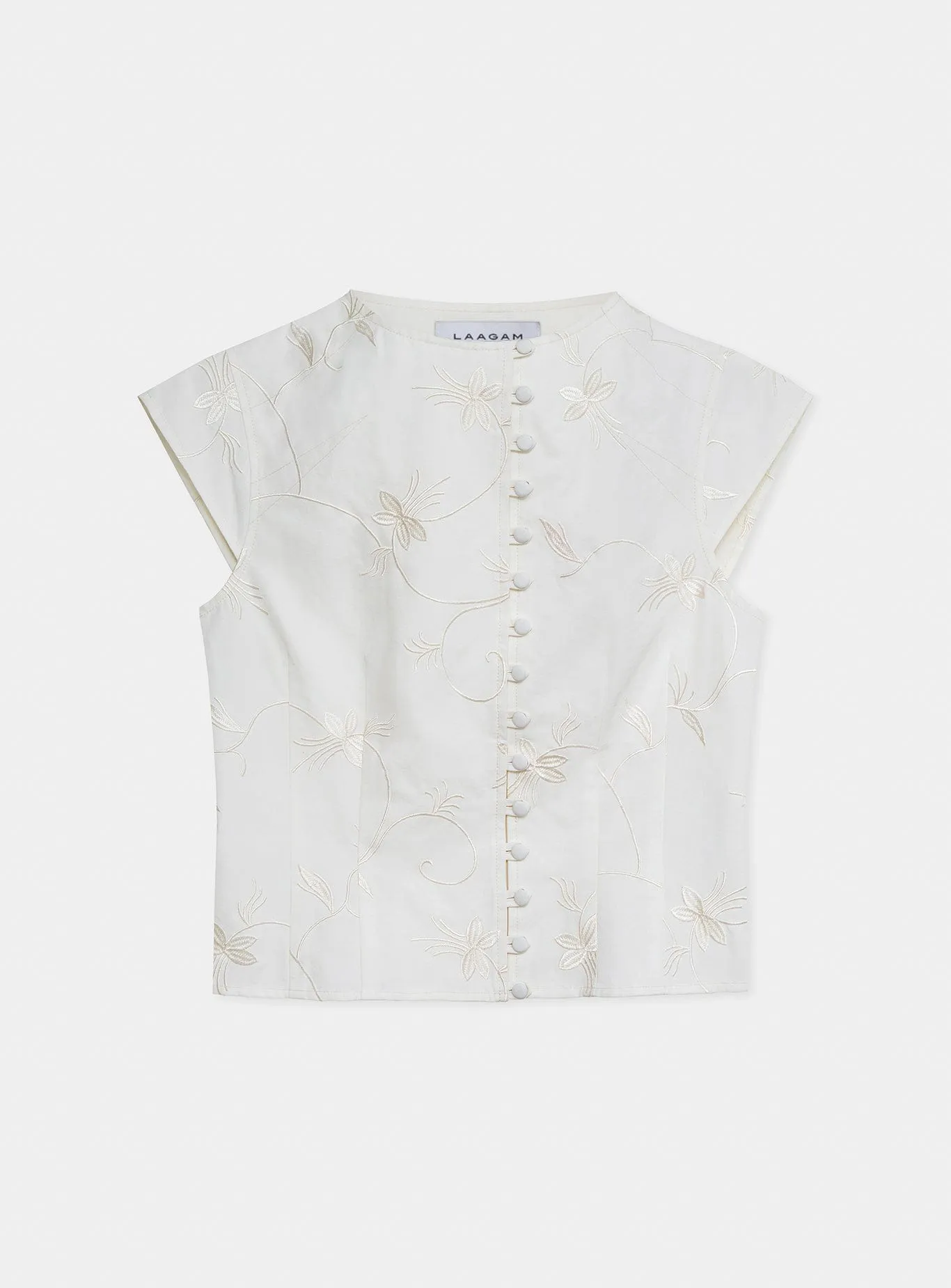 MELANI WHITE ASYMMETRIC BLOUSE sold by LAAGAM product image thumbnail 2