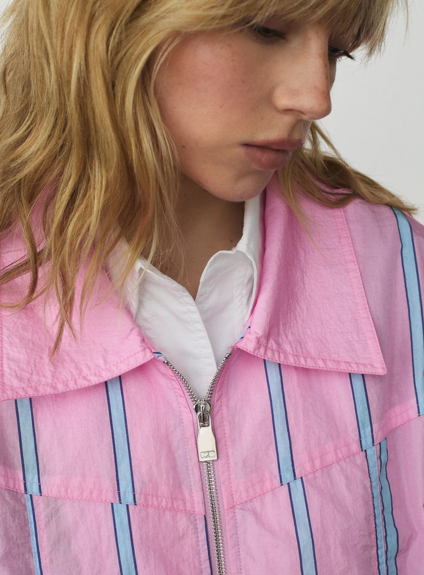 WATSON PINK STRIPED BOMBER JACKET sold by LAAGAM product image thumbnail 2