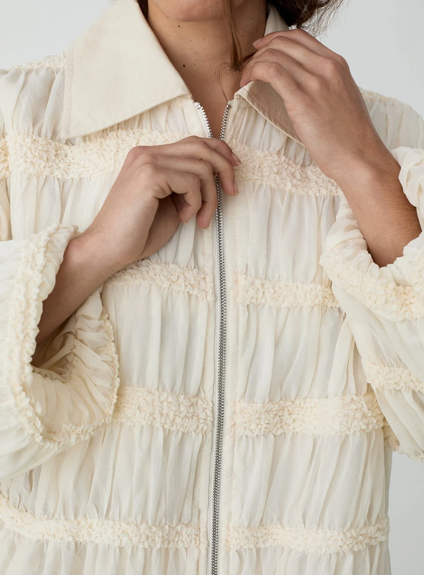 KIARA ECRU BOMBER JACKET sold by LAAGAM product image thumbnail 2