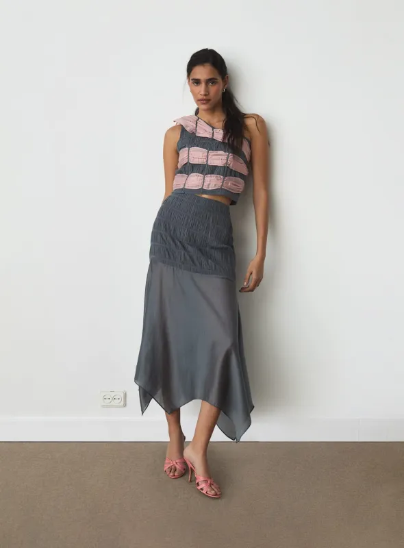 RAMY GREY TEXTURED TOP made by LAAGAM