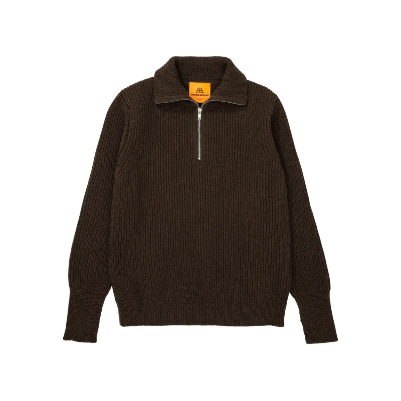 Navy Half-Zip Natural Brown sold by Andersen-Andersen