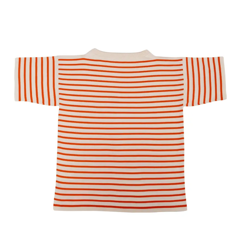 Boatsman Short Raw Cotton/Orange Stripe sold by Andersen-Andersen