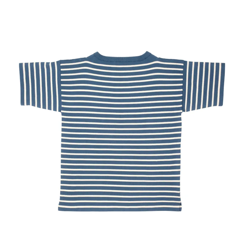 Boatsman Short Petroleum/Raw Cotton Stripe sold by Andersen-Andersen