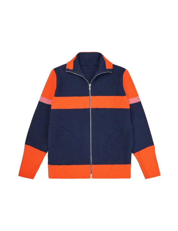 Navy Full-Zip Pockets by Manna Xenia Navy Blue/Orange/Lyserød sold by Andersen-Andersen