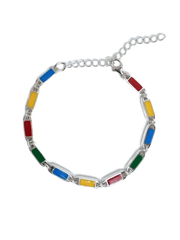 Poncho Bracelet (Silver 925/Red/Green/Blue/Yellow) sold by MAPLE