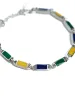 Poncho Bracelet (Silver 925/Navy/Yellow/Green) sold by MAPLE