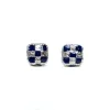 Davie Earrings Silver/Navy Resin sold by MAPLE