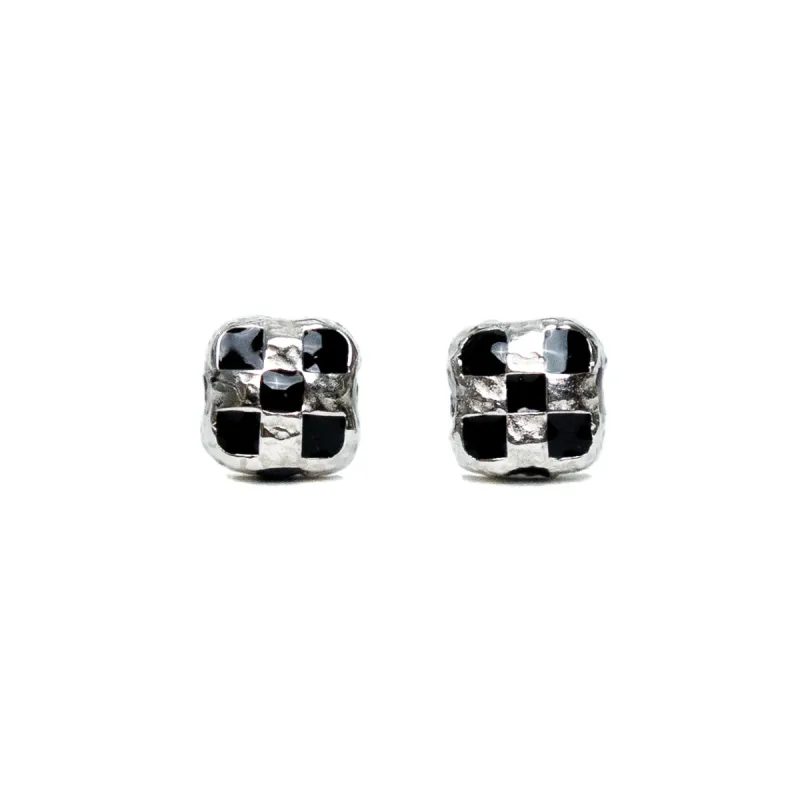 Davie Earrings Silver/Black Resin sold by MAPLE