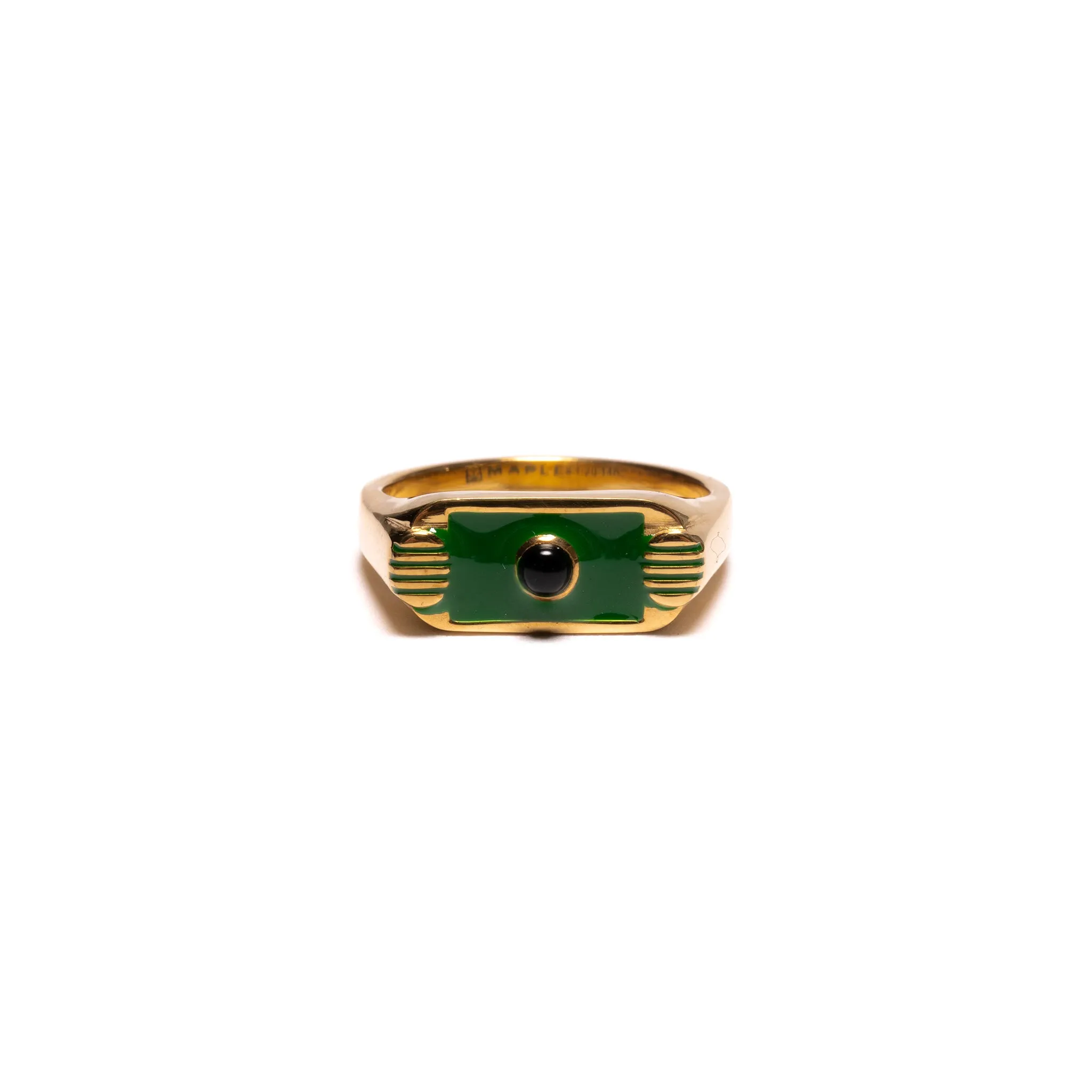 Unruly Ring (14K Gold/Resin/Onyx) sold by MAPLE