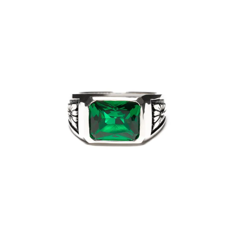 Midnight Ring Slim (Silver 925/Emerald) made by MAPLE