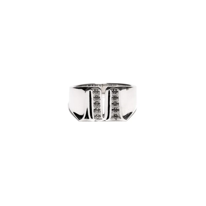 "M" Signet Ring (Silver/Topaz) sold by MAPLE
