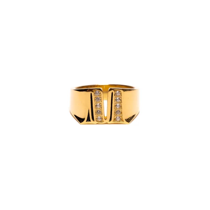 "M" Signet Ring (14K/Topaz) sold by MAPLE