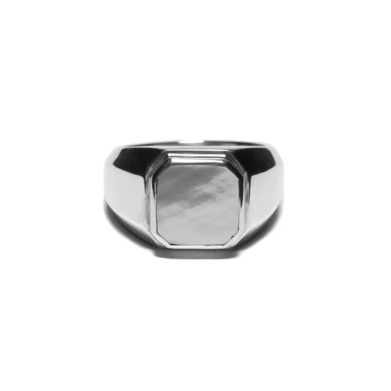 Duppy Signet Ring Silver/Mother of Pearl sold by MAPLE