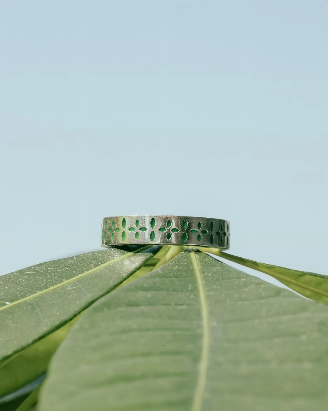 Bandana Ring (Silver 925/Green Enamel) sold by MAPLE product image thumbnail 4