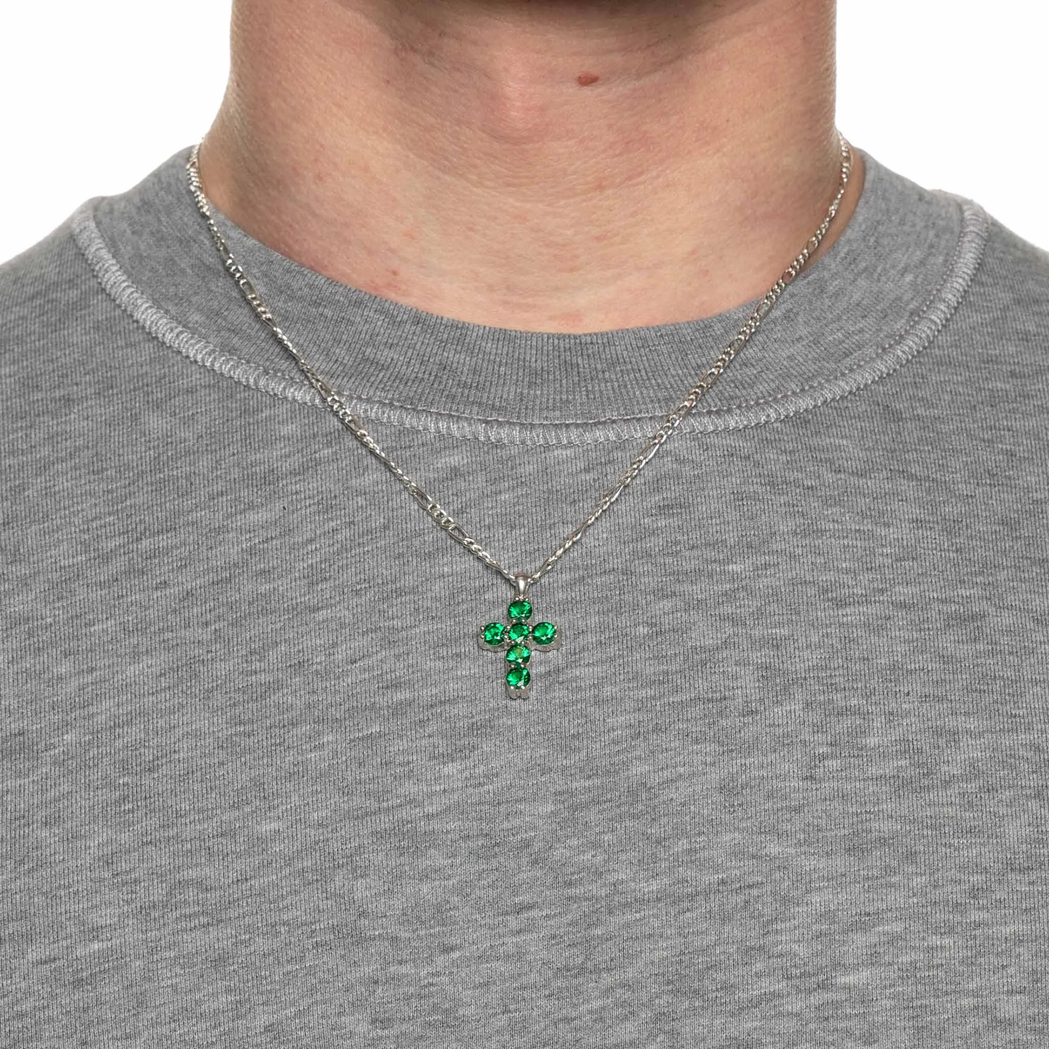 Cross Chain (Silver 925/Emerald) sold by MAPLE product image thumbnail 5