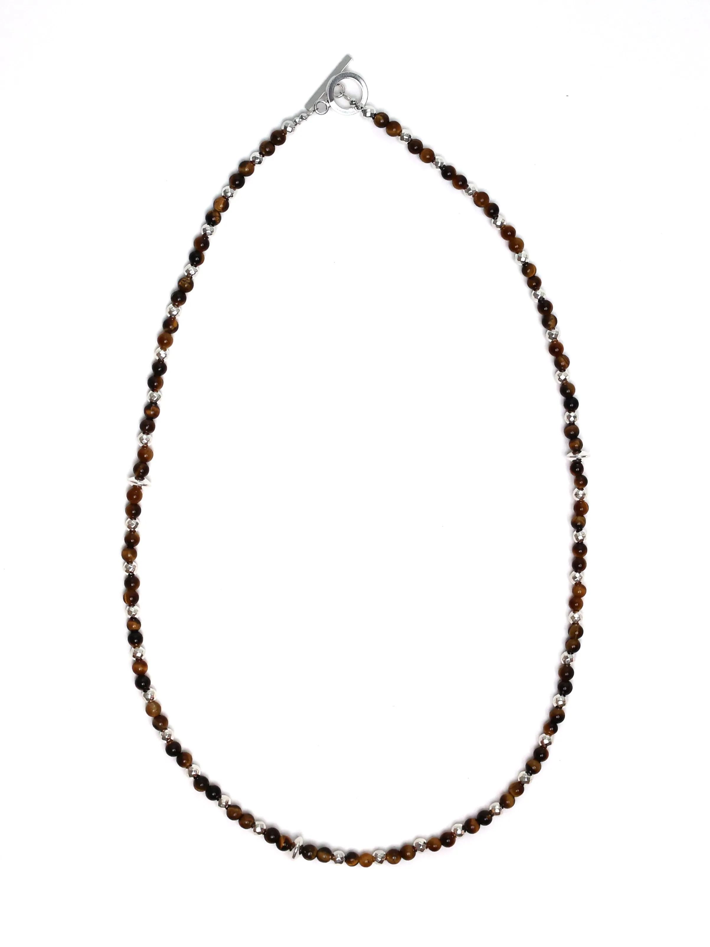 Madina Beaded Necklace (Silver 925/Tiger Eye) sold by MAPLE