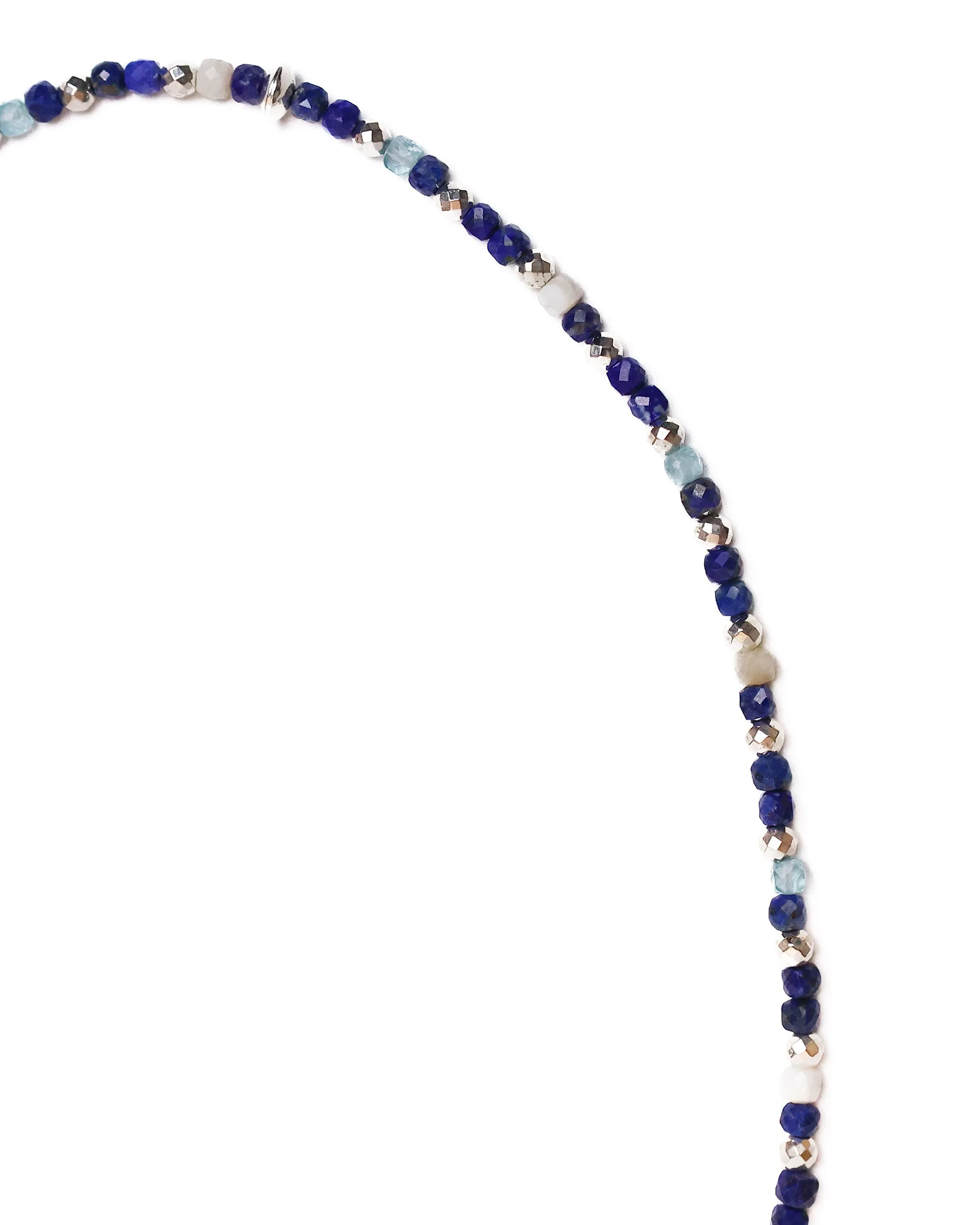 Madina Beaded Necklace (Silver 925/Navy) sold by MAPLE product image thumbnail 3