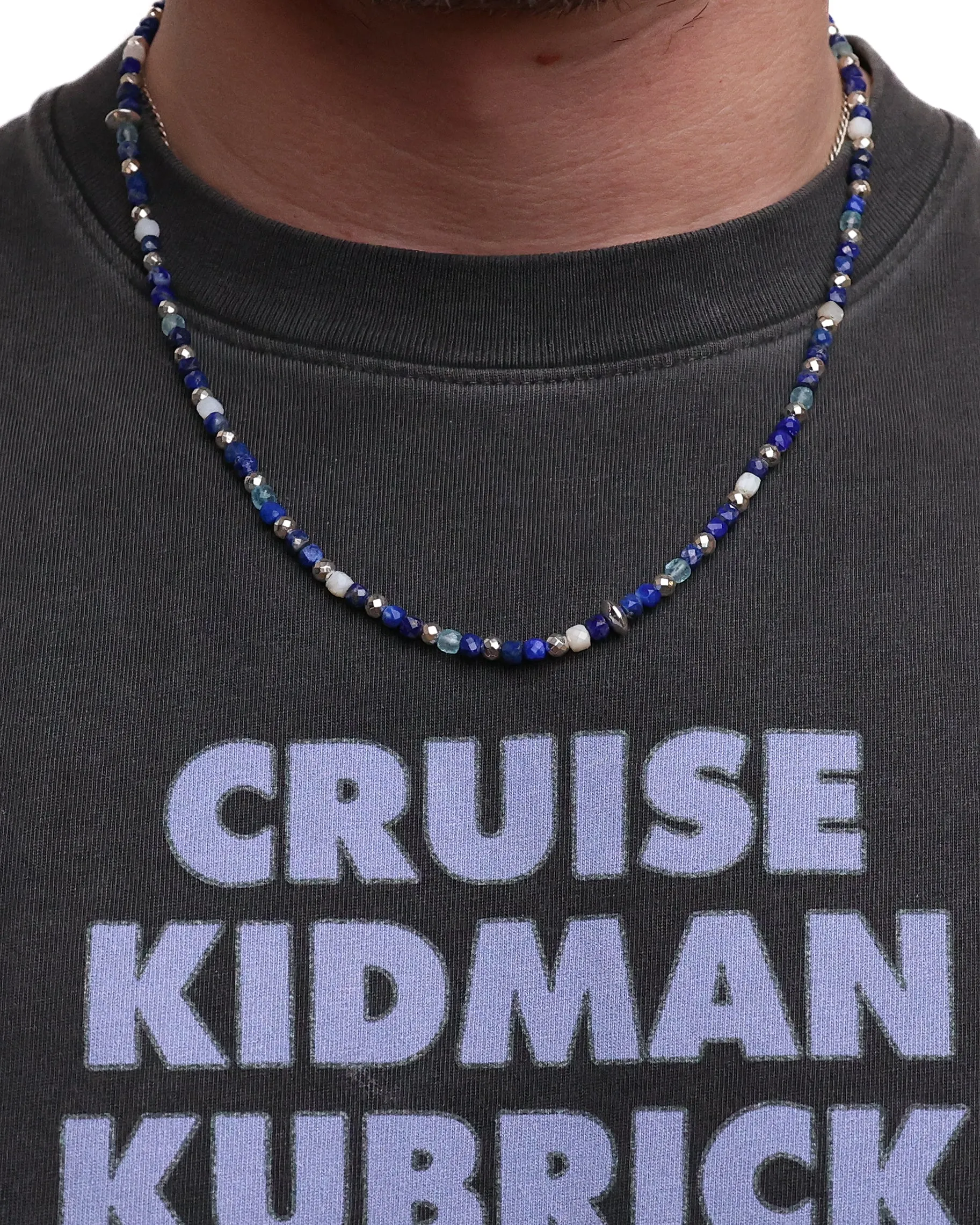 Madina Beaded Necklace (Silver 925/Navy) sold by MAPLE product image thumbnail 2