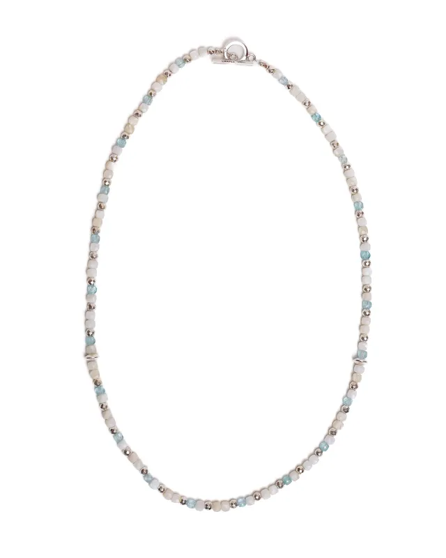 Madina Beaded Necklace (Silver 925/Off White) made by MAPLE