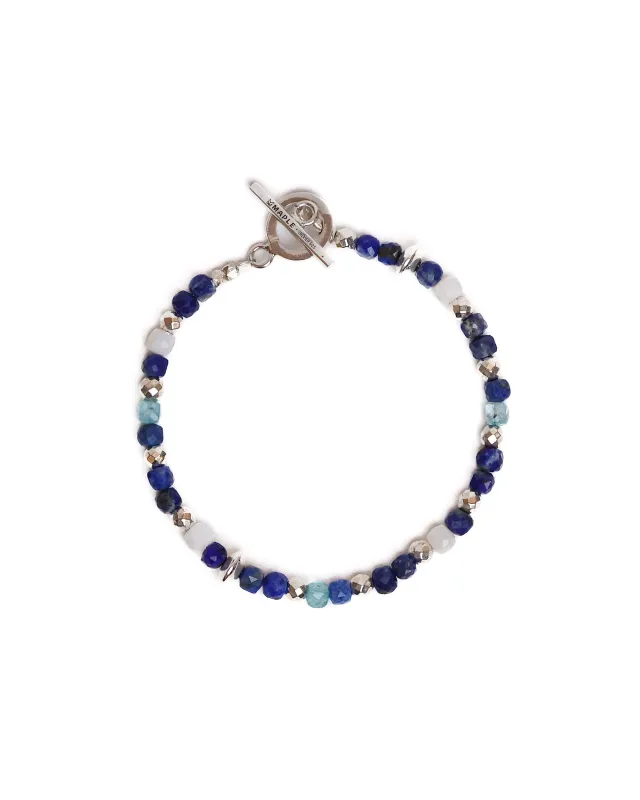 Madina Beaded Bracelet Silver 925/Navy made by MAPLE