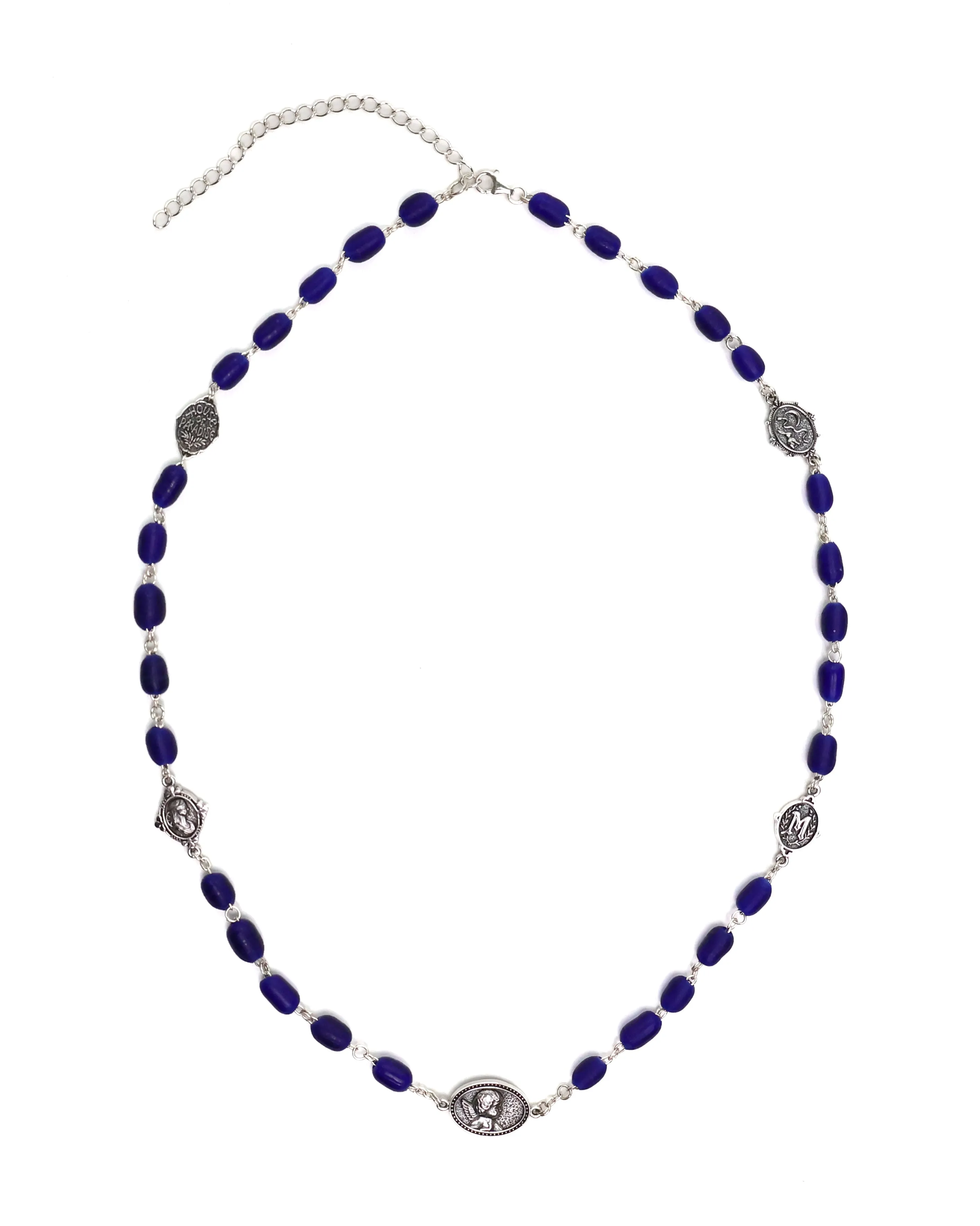 Camino Chain (Silver 925/Navy Glass) sold by MAPLE