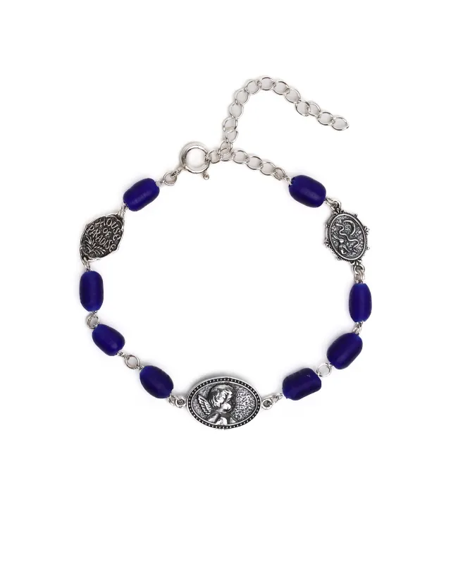 Camino Bracelet (Silver 925/Navy Glass) made by MAPLE