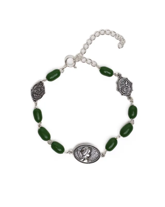Camino Bracelet (Silver 925/Green Glass) made by MAPLE
