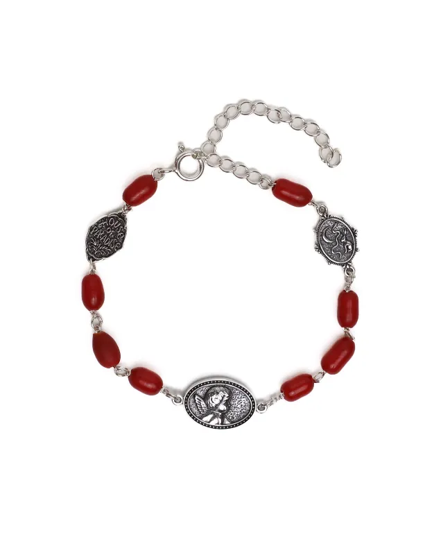 Camino Bracelet (Silver 925/Red Glass) made by MAPLE