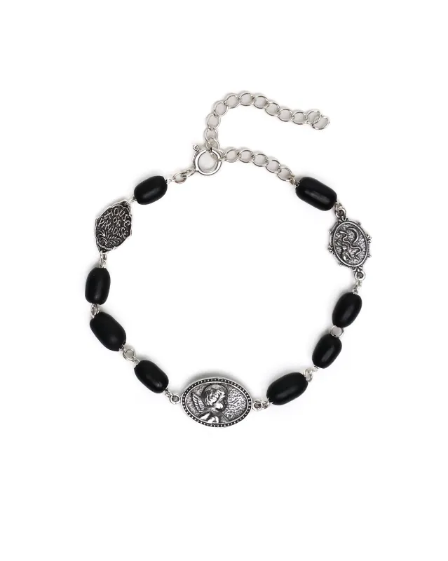 Camino Bracelet (Silver 925/Black Glass) made by MAPLE