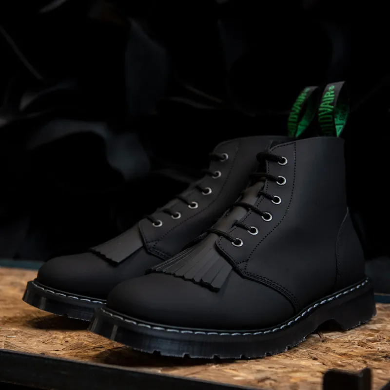 Black Greasy 6 Eye Astronaut Boot & Boot Kiltie sold by Solovair