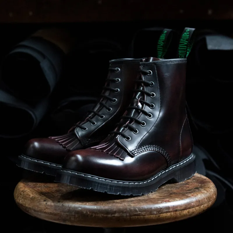 Burgundy Rub-Off 8 Eye Derby Boot & Boot Kiltie sold by Solovair