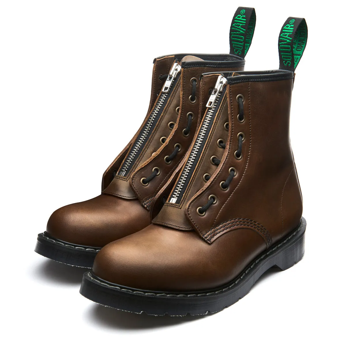 Gaucho Crazy Horse 8 Eye Derby Boot & Zip Guard sold by Solovair