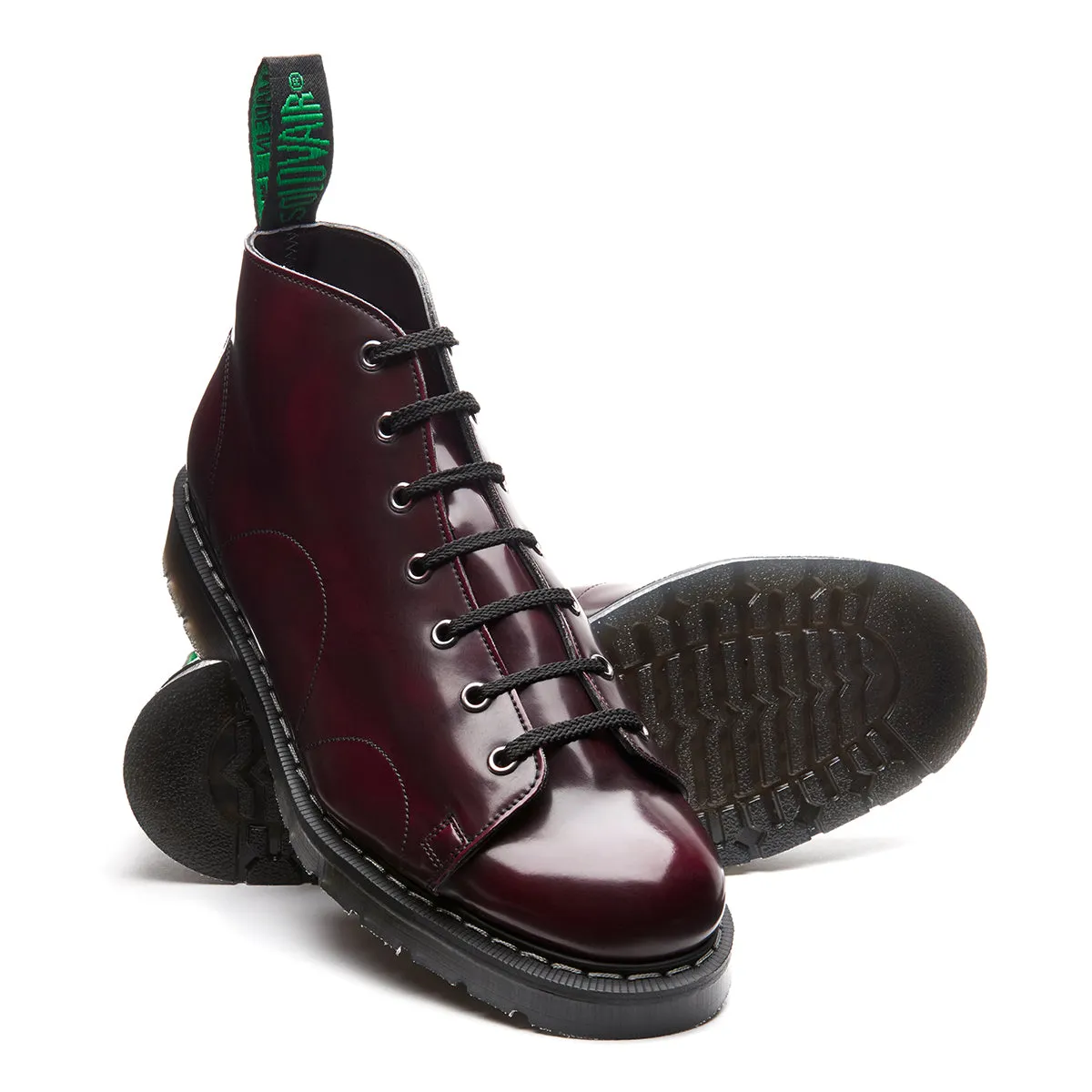 Cherry Red Rub-Off Vegan Hi-Shine Monkey Boot sold by Solovair product image thumbnail 2