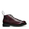 Cherry Red Rub-Off Vegan Hi-Shine Monkey Boot sold by Solovair