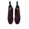 Cherry Red Rub-Off Vegan Hi-Shine Monkey Boot sold by Solovair
