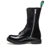 Black Hi-Shine 14 Eye Zip Derby Boot sold by Solovair