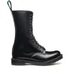 Black Hi-Shine 14 Eye Zip Derby Boot sold by Solovair