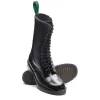 Black Hi-Shine 14 Eye Zip Derby Boot sold by Solovair